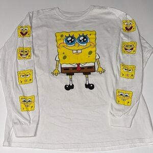 Nickelodeon SpongeBob Adult White Long Sleeve Tee XL
